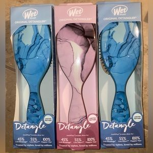 LOT OF 3 Wet Brush Original Detangler Brushes - New In Box - 2 Blue & 1 Pink
